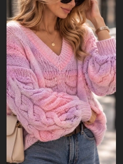 Pastelowy sweter z efektem ombre